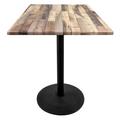 Holland Bar Stool 36 in. Black Table with 30 x 30 in. Diameter Indoor & Outdoor Rustic Square Top