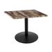 Holland Bar Stool 36 in. Black Table with 30 x 30 in. Diameter Indoor & Outdoor Rustic Square Top