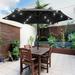 ACEGOSES 7.5ft LED Solar Outdoor Patio Market Table Umbrella with Polyester Canopy for Garden Yard and Poolside Black