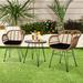 Outdoor Rattan Furniture SEGMART 3 Piece Wicker Conversation Bistro Set All Weather PE Wicker Chairs with Cushions and Coffee Table Wicker Set for Backyard Porch Lawn Garden Balcony LL822