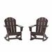 Westintrends Malibu Outdoor Rocking Chair Set of 2 All Weather Resistant Poly Lumber Classic Porch Rocker Chair 350 lbs Support Patio Lawn Plastic Adirondack Chair Dark Brown