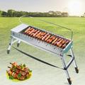 Fichiouy Electric BBQ Barbecue Charcoal Grill Stove Outdoor Foldable Flip Barbecue Machine with USB Port