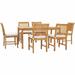 Chic Teak Bermuda 7 Piece Teak Wood Patio Dining Set with 6 Side Chairs