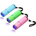 SHELLTON 3pcs LED Flashlight Small Glow Flashlights with 9 LED Lights Portable Light Nail Dryer for Nail Gel (Green+Blue+Pink)