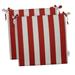 RSH DÃ©cor Indoor Outdoor Set of 2 Foam Dining Chair Seat Cushions 20 x 20 x 3 Red & White Stripe