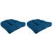 Jordan Manufacturing 18 x 18 Harlow Lapis Blue Solid Square Tufted Outdoor Wicker Seat Cushion with Rounded Back Corners (2 Pack)