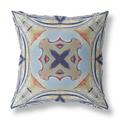 HomeRoots 411725 18 in. Navy & Sage Geo Tribal Indoor & Outdoor Throw Pillow Muted Green & Orange