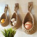 Jute Hanging Basket Wall Planter Teardrop Hanging Baskets for Plants Succulent Wall Decor Hanging Herb Pot Holder for in/Outdoor Fence Planter