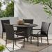 Amelia 5 Piece Outdoor Round Wicker Dining Set Multibrown