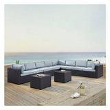 Biscayne 8 Person Outdoor Wicker Seating Set - Mocha