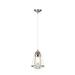 Aspen Creative 61044 One-Light Hanging Mini Pendant Ceiling Light 8 Wide Transitional Design in Brushed Nickel Finish with Clear Seeded Glass Shade with Metal Wire Cage in Brushed Nickel Finish