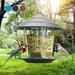 Pluokvzr Bird Feeder Bird Feeding Station Hanging Transparent Large Capacity Bird Feeder with Roof for Wild Birds Hanging in the Garden and Balcony