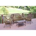 Jeco Santa Maria 4 Piece Wicker Patio Conversation Set