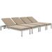 Modern Contemporary Urban Design Outdoor Patio Balcony Chaise Lounge Chair ( Set of 4) Brown Aluminum