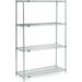 Nexel 4 Tier Wire Shelving Starter Unit Stainless Steel 72 W x 30 D x 86 H