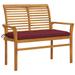 vidaXL Outdoor Patio Bench Garden Bench with Cushion for Porch Solid Wood Teak