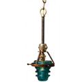 Upcycled Vintage Glass Insulator Pendant Light Hand Made Clear/Blue 1 Light