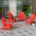 Westintrends 4 Pcs Outdoor Folding HDPE Adirondack Patio Chairs Weather Resistant Red