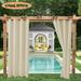 LiveGo Blackout Outdoor Patio Curtains - Weatherproof Sun Blocking UV and Fade Resistant Cabana Grommet Top Curtains for Gazebo Front Porch Pergola Yard 52*94 in 2 Panel Beige
