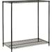 Nexel Black Epoxy 2 Tier Wire Shelving Starter Unit 54 W x 21 D x 34 H