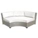 Afuera Living Curved Armless Outdoor Wicker Patio Sofa in White