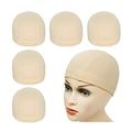 5 Pcs/Lot Blonde Wig Caps Mesh Cap with Wide Elastic Band Stretchable Hairnets Wig Cap for Making Wig Mesh Dome Cap for Wigs (Mesh Cap M)