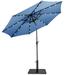 Costway 10ft Solar Lights Patio Umbrella Outdoor W/ 36 LBS Steel Umbrella Stand Blue