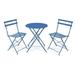 Caelan 3 Piece Stylish Bistro patio Furniture Set â€“ 2 Perfect Chairs With a Cafe Table - Blue