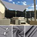 SHANNA Outdoor Rectangle Sun Shade Sail Awning Garden Yard Waterproof UV Resistant Grey 3*4 Meter