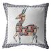 HomeRoots 412756 26 in. Boho Deer Indoor & Outdoor Zippered Throw Pillow Red Blue & White