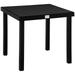 Outsunny Outdoor Dining Table for 4 Person Square Aluminum Metal Legs for Garden Lawn Patio Woodgrain Black