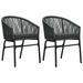 Andoer Patio Chairs 2 pcs Anthracite PVC Rattan