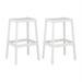 Afuera Living Wood Outdoor Bar Stool in White Washed