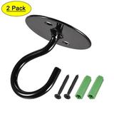 Uxcell Ceiling Hooks Wall Mounted 40x43mm Iron for Hanging Plants Black 2Pack