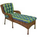 Blazing Needles 74 x 19 in. Squared Outdoor Patterned Spun Polyester Tufted Chaise Lounge Cushion Haliwell Caribbean