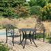 Andoer Mesh lattice 3 Piece Bistro Set Cast Aluminum Black