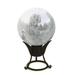 10 in. Gazing Globe in Silver with Crackle