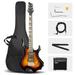 Glarry 37 Adult Electronic Guitar Kit with Amp Bag Strap for Beginner Sunset