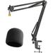 youshares Blue Yeti Microphone Stand with Foam Cover Windscreen Boom Arm and Pop Filter