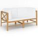 Suzicca 2-seater Patio Bench with Cushions Solid Teak Wood