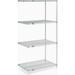 Nexel A21308Z5 21 x 30 x 86 in. Poly-Z-Brite 5 Tier Wire Shelving Add-On Unit Clear Epoxy