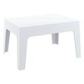 Luxury Commercial Living 27.5 White Stackable Outdoor Patio Coffee Table