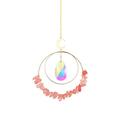 Yucurem Crystal Sunlight Trapping Windchime Prism Light Catching Pendant (Pink)