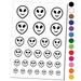 Smiling Happy Alien Emoticon Water Resistant Temporary Tattoo Set Fake Body Art Collection - White