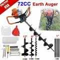 EAYSG 72CC 4HP Auger Petrol Drill With4 8 12 Auger Earth Borer Post Hole Digger Bit