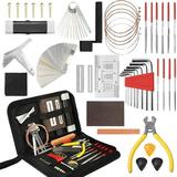 ZUARFY 54Pcs Complete Guitar Repairing Maintenance Tool Kit Guitar Repair Tools Setup Kit with Carrying Case Guitar Cleaning Care Accessories for Acoustic Electric Guitar Ukulele Bass Mandolin Banjo