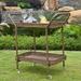 Jeco Wicker Patio Serving Cart in Honey