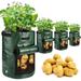 4 Pack Plant Grow Bags 7 and 10 Gallon Thickened PE Planter Bags with Flap & Handles Vegetable Plant Growth Bag