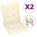 Festnight Garden Chair Cushions 2 pcs Cream 39.4 x19.7 x1.2