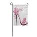 LADDKE Pink Butterfly Shoes on High Heel Decorated Butterflies Event Garden Flag Decorative Flag House Banner 12x18 inch